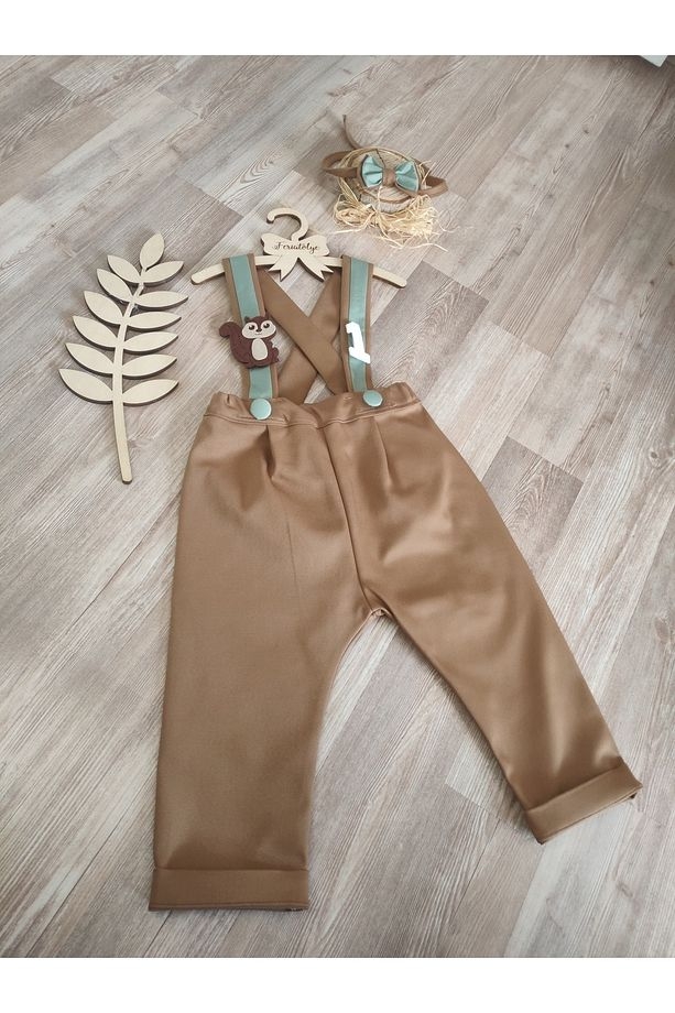 Sincap Konsept Açık Kahve Küf Yeşili Erkek Bebek Salopet Takımı